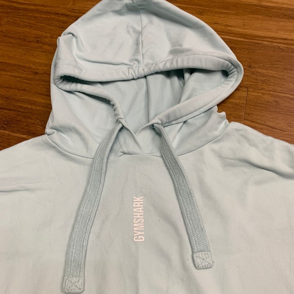 Gymshark Hoodie Womens Medium Cropped Thumb Hole Athletic Pullover Activewear‎ - Picture 2 of 4